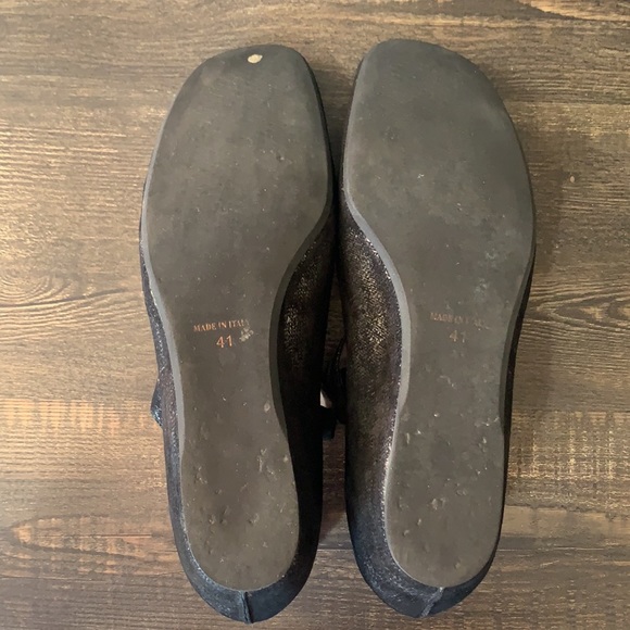 ANYI LU Suede Wedge Shoes Black And Silver - Picture 12 of 14